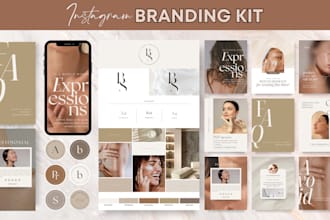 design minimal and custom instagram branding kit