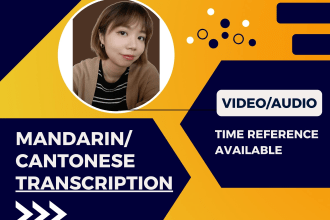 transcribe audio or video in mandarin chinese or cantonese