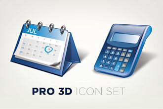 create pro 3d icon set