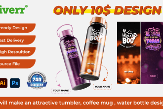 make an attractive tumbler, coffee mug , water bottle design