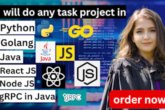do any task, projects in python, java, cpp, reactjs, nodejs