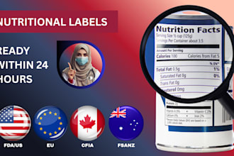 create fda, USA and eu compliant nutritional labels