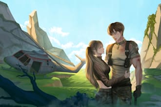 draw custom concept art for characters, scenes, or stories