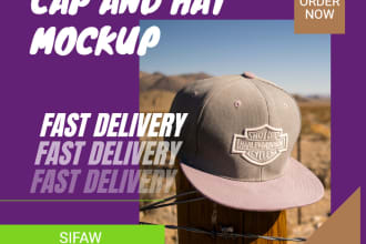 put your hat or cap design logo on beautiful mockups