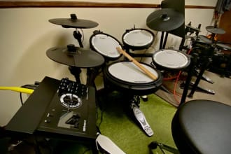 record electric drum kit track to your song