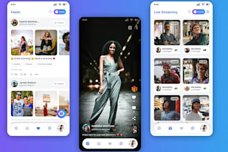 build android,ios mobile app, ai dating app live streaming app, social media app