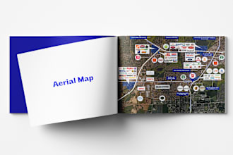 create real estate aerial maps with specific logo labels
