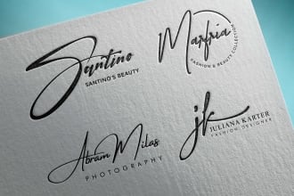 design handwritten scripted, cursive and signature logo or photography watermark