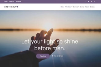 design a modern church website with livestream, church donation and counselling