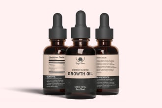 do cosmetic label design, cbd bottle packaging label design