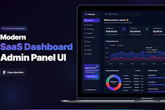 design modern saas dashboard and CRM UI UX in figma