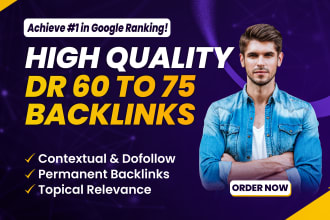 create high DR 70 plus permanent seo dofollow backlinks