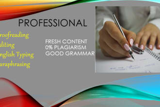 provide proofreading and english typing services