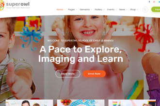 design kindergarten, preschool, daycare, school website