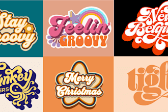 create retro vintage typography logo for your brand
