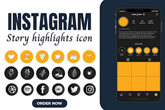 design unique, custom instagram story highlight cover icon or app icon design