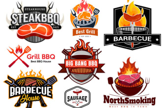 design your cafe food grill bbq restaurant logo