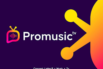 give creative TV logo design with new concepts