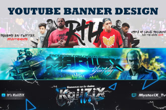 design a professional youtube banner and any social media cover logo thumbnail