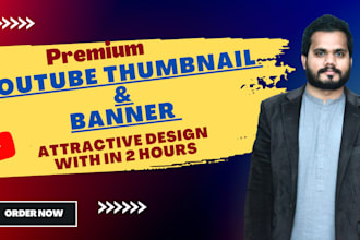 design amazing and attractive youtube thumbnail in 2 hours