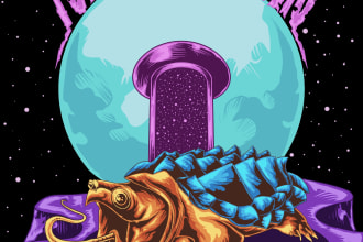 create artwork of stoner, psychedelic, weed, metal cover, trippy style