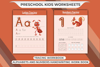 provide 80 printable pages letters numbers and tracing worksheet for children