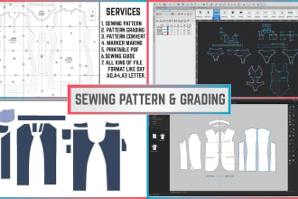 make garment apparel , dress, clothing sewing pattern and grading