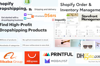 shopify product research upload pod autods dsers printful shipping order fulfill