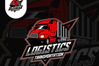 create trucking transport logistics and towing truck logo