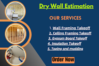do drywall framing takeoff and cost estimation of construction projects