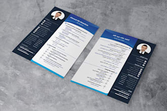design a very professional cv, delivery it on the same day