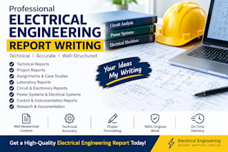 write professional electrical engineering reports and technical documents