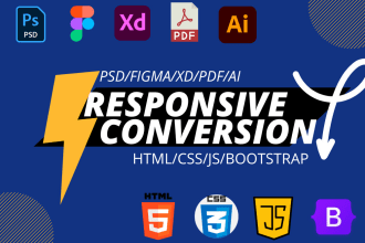 convert psd to html,figma to html,ai to html,xd to html,css responsive