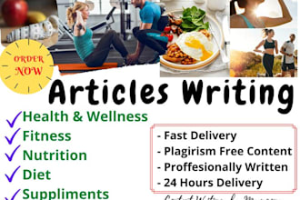 write health, wellness, fitness articles and blog posts