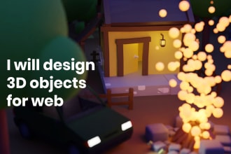design 3d objects, scenes for threejs websites in blender