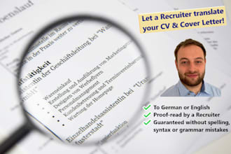 translate your resume or letter of motivation to german or english