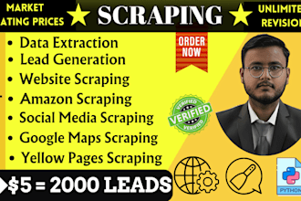 automate web scraping, data mining, amazon and yellow page scraping using python