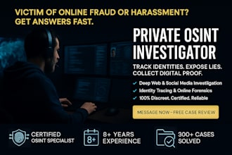 be your online private investigator and osint specialist