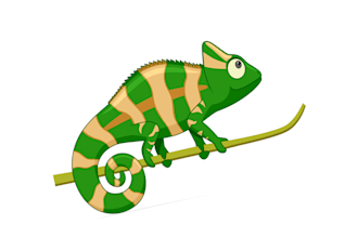 do good looking creative chameleon  logo with free source fil