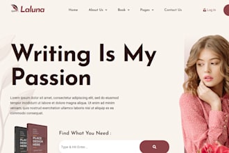 design modern book author website or ebook author website