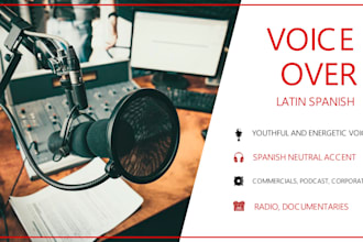 record a professional youthful male voice over in spanish