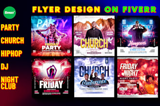 do church party dj nightclub bar hip hop concert event poster flyer design