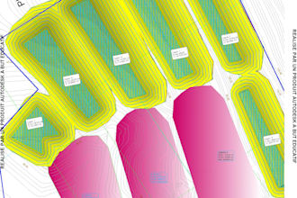 design surface grading, earthwork quantities, sections