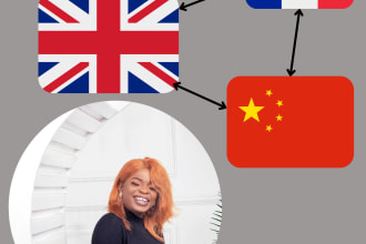 deliver an outstanding french to english, chinese to english translation