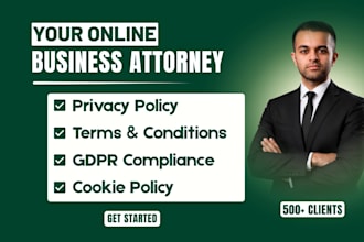 draft privacy policy terms and conditions gdpr and cookie policy