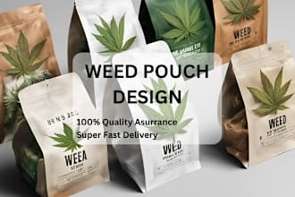 design fascinating weed pouch, mylar bag