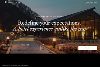 design hotel booking website vacation rental website property management