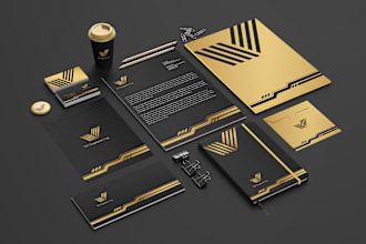 design modern company logo with premium corporate identity and brand style guide