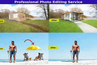 do any photoshop editing, photo manipulation and retouching, remove object