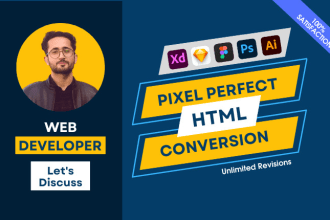 convert psd to html, figma to html, xd to html, psd to bootstrap